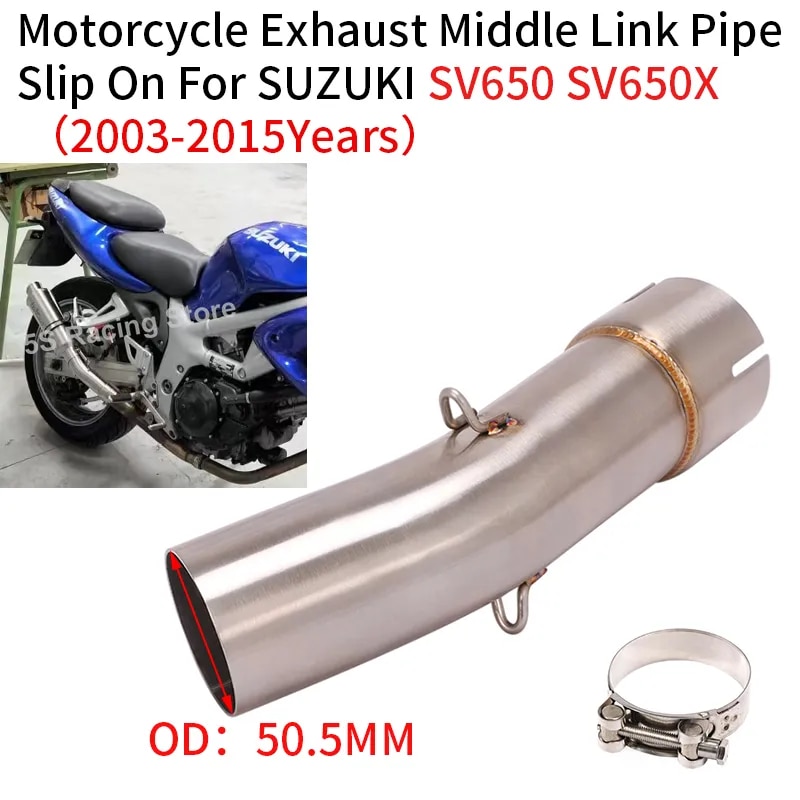

Глушитель выхлопной трубы для SUZUKI SV650 SV 650 SV650X 2003-2015, модифицированный Средний Соединительный глушитель выхлопной трубы 51 мм