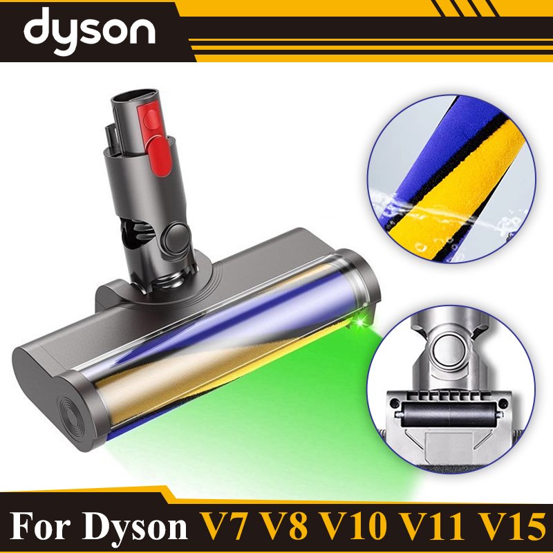 

Для пылесоса Dyson V7 V8 V10 V11 V15, насадка для пола, насадка-щетка со светодиодом, освещает скрыту пыль и подходит для твердых полов