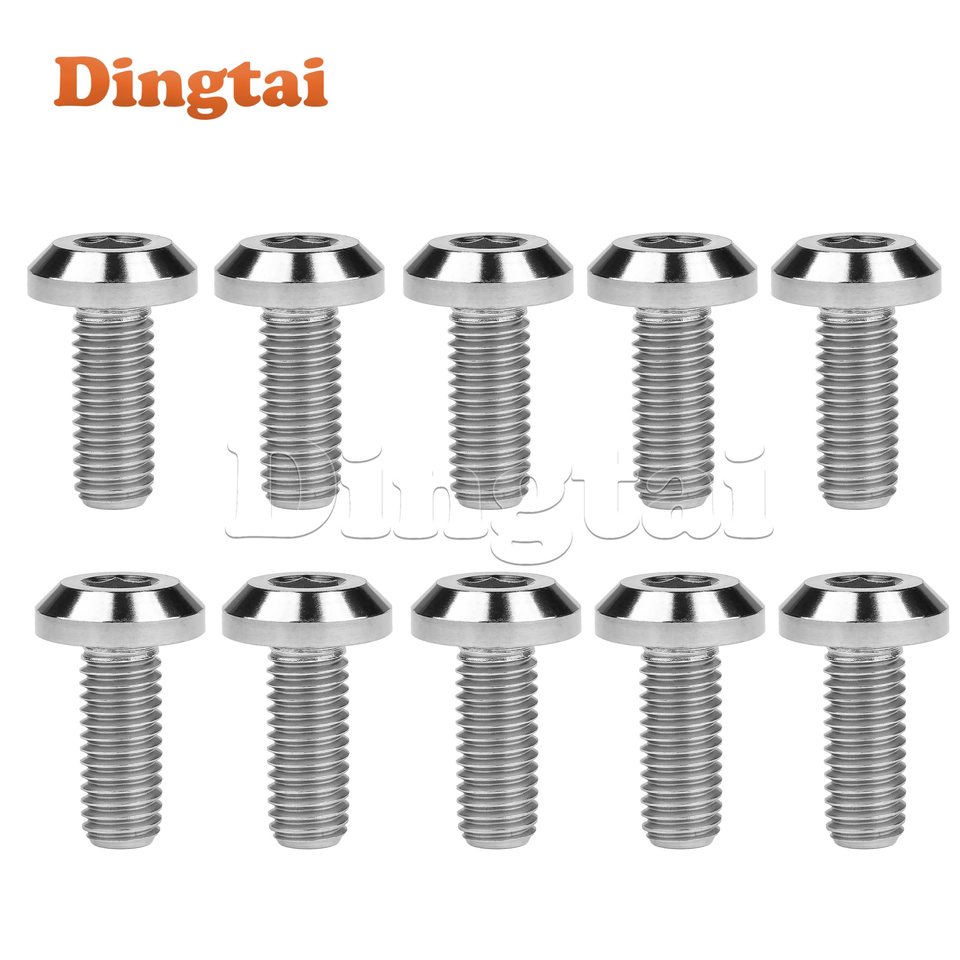 

Титановый болт Dingtai, 10 шт. M6/M8x12/15/20/25/30/35/40 мм, винт с плоской ферменной головкой и шестигранной головкой для велосипедного мотоцикла, дискового тормоза