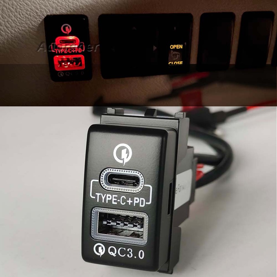 

Автомобильное зарядное устройство, 1 шт., быстрое зарядное устройство Type-C PD, USB QC3.0, адаптер питания, подходит для Nissan Patrol Y62 X-TRAIL SUNNY SYLPHY Teana