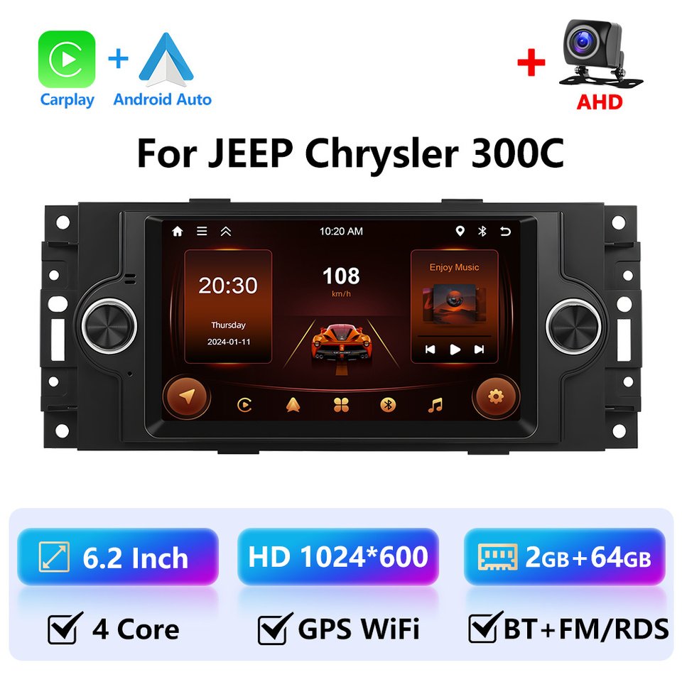 

Автомагнитола LeeKooLuu, 2 + 64 ГБ, Android, GPS-навигация, Bluetooth, Wi-Fi, для Jeep Chrysler 300C, автомобильный мультимедийный плеер