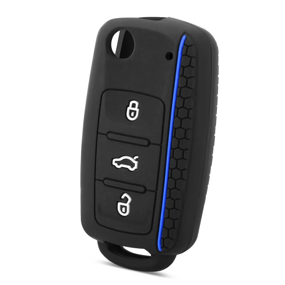 

Чехол-брелок От Автомобиля Для VW Golf Jetta POLO Skoda Yeti SEAT Leon Ibiza - Силиконовый Защитный Чехол С 3 Кнопками