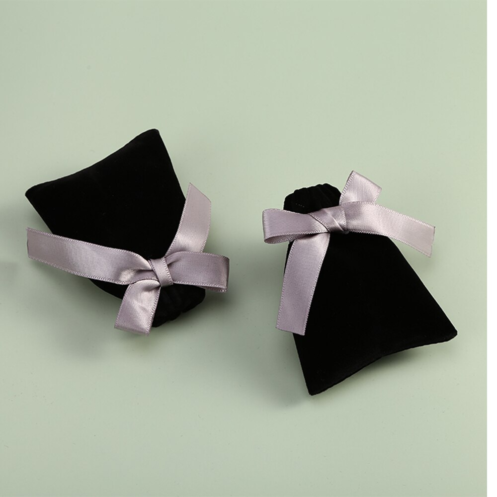 

10 Упаковок Черных Бархатных Мешочков Для Ювелирных Изделий С Завязками, Роскошные Серьги, Кольца, Ожерелья, Браслеты