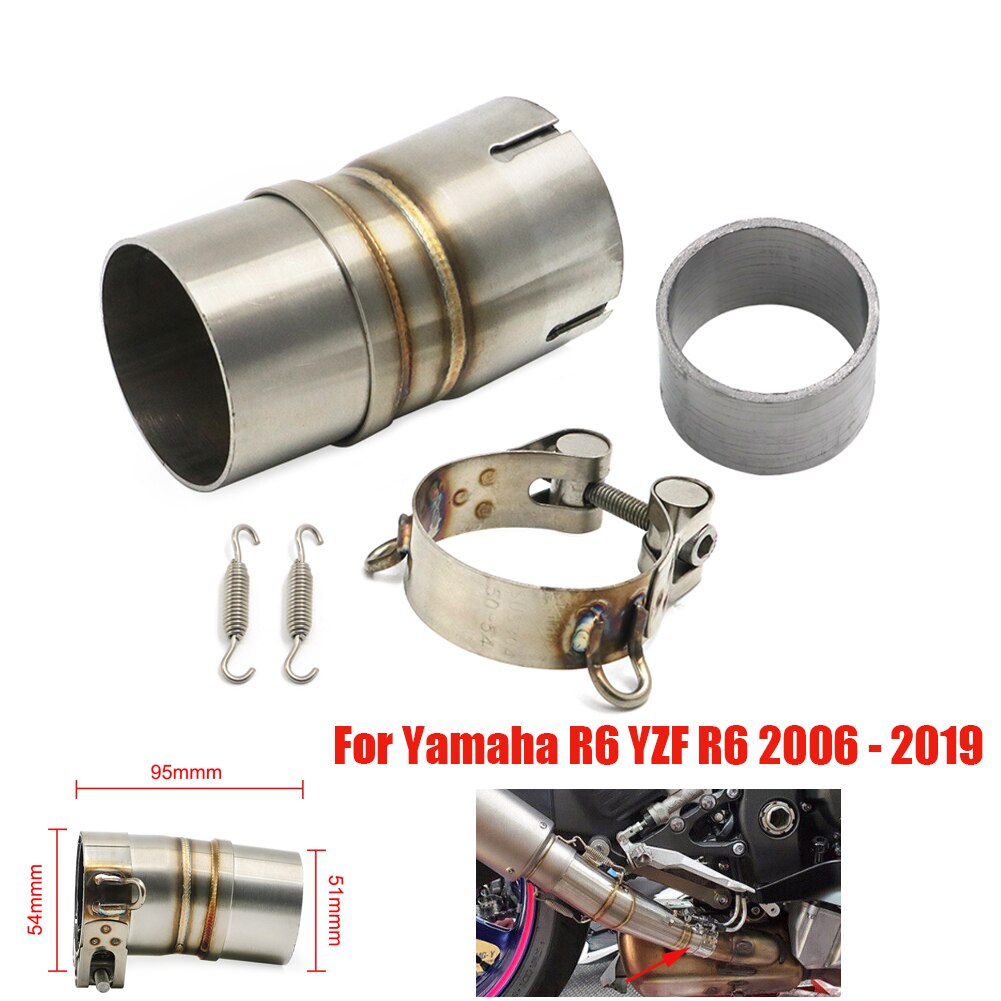 

YZFR6 YZF-R6 выхлопная труба Mildde для Yamaha R6 YZF R6 2006-2019 мотоциклетная выхлопная труба, модифицированная надеваемая труба среднего звена
