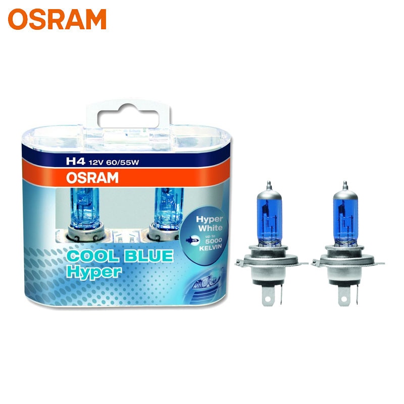 

Галогенная фара OSRAM H4 9003 HB2, автомобисветильник фара 5300K, оригинальная Подлинная 12В 62193CBH, холодный синий, гипер белый 55/60 Вт (пара)