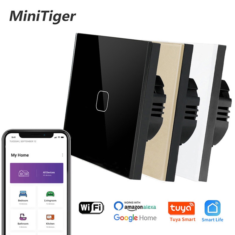 

Беспроводной сенсорный выключатель Minitiger Tuya