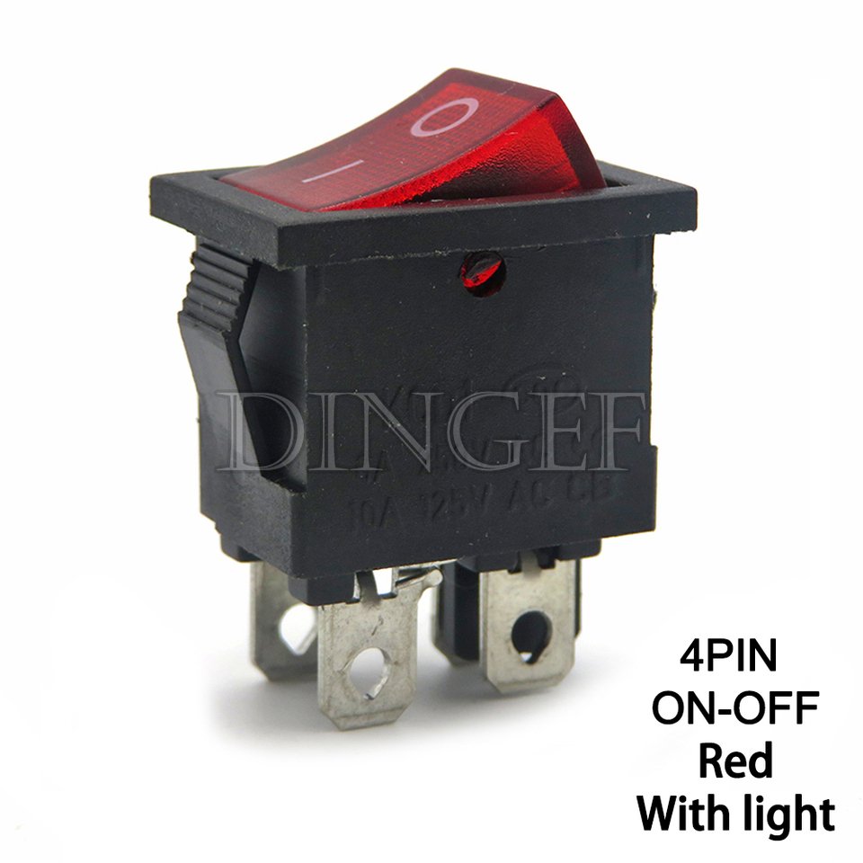 

Переключатели DNIGEF KCD1 15x21 мм 4-контактные с подсветкой