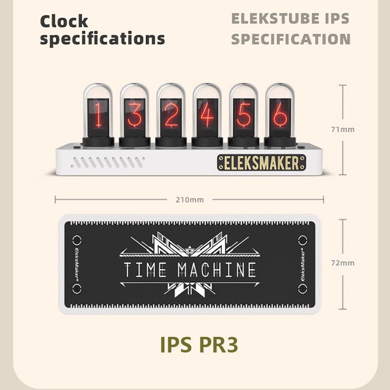 

EleksMaker Steins Gate Часы EleksTube IPS PRO PR1 PR2 PR3 Nixie Tube Цифровой домашний декор Настольный электронный 6-битный RGB РетроАлюминий