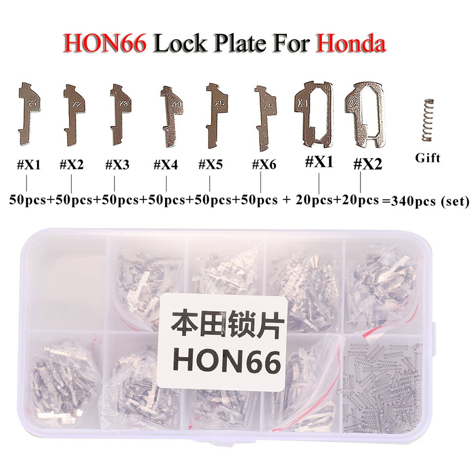 

Jingyuqin HON66 340 шт. Замок с язычком для Honda Accord CRV Civic City XRV HRV Pilot, комплект для ремонта замка автомобильного ключа, аксессуары