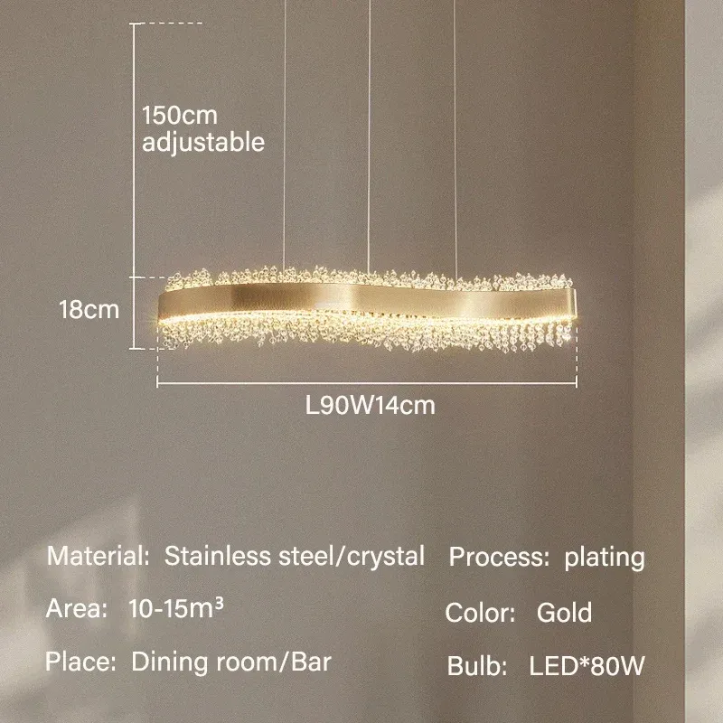 

LED люстра LNLZ хрустальная золото/хром