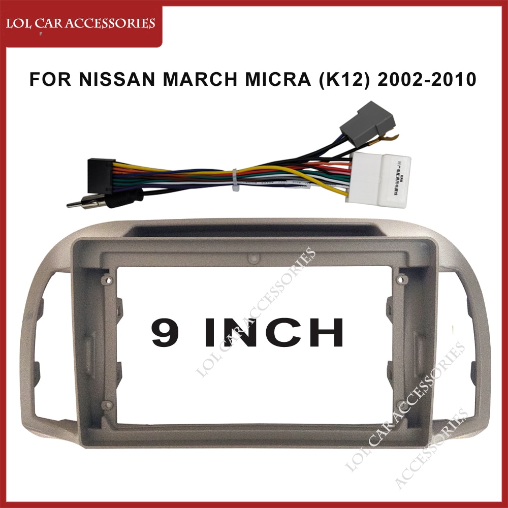 

9-дюймовый для Nissan MARCH Micra (K12) 2002-2010 автомобильный радиоприемник Android MP5 плеер стерео корпус рамка 2Din головное устройство Fascia Dash Cover
