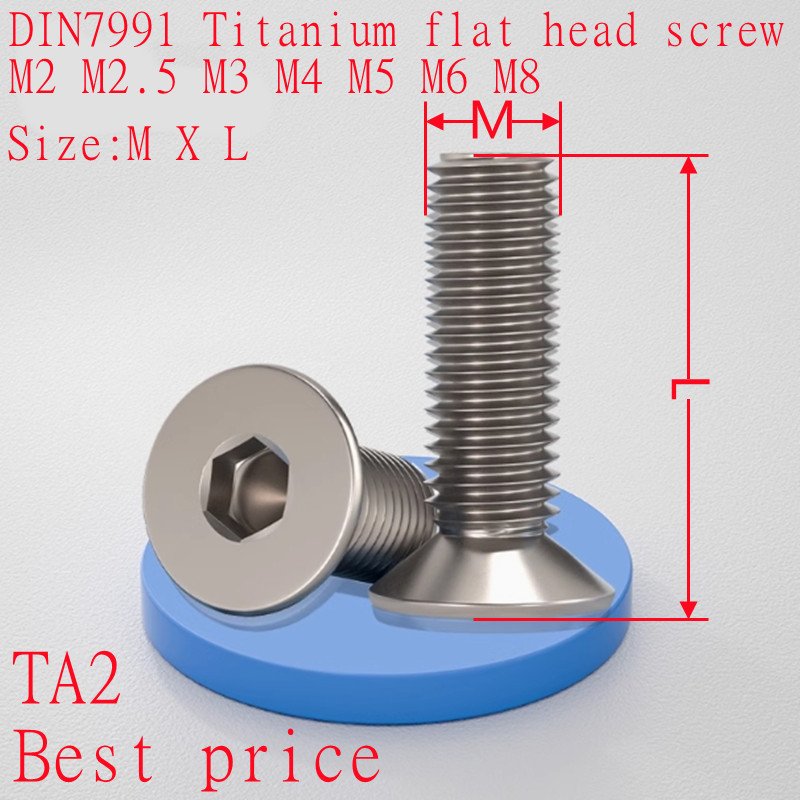

ZFhong Титановые винты DIN7991 M2 M2.5 M3 M4 M5 M6