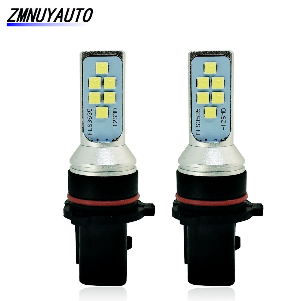 

2 шт. P13W 12 SMD 3535 чистый белый светодиодный автомобильный светильник DRL противотуманные фары авто дневные ходовые огни дальнего света 12 В 24 В 6000 К