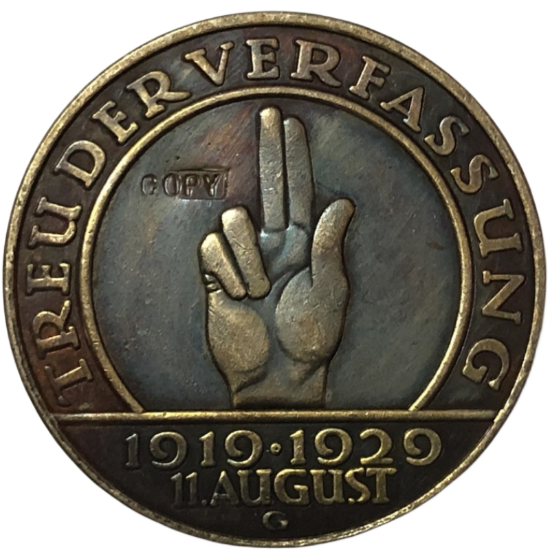 

Копия монеты Германии 1929 года 3 рейхсмарки Веймарской республики