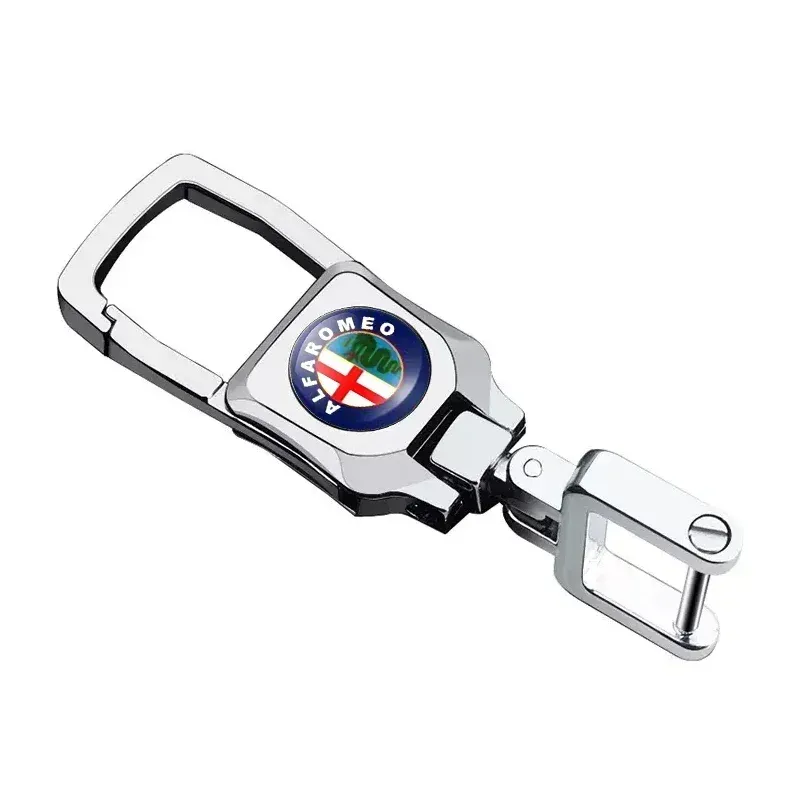 

Металлический брелок для автомобиля с защитой от потери, 3D значки, брелоки, аксессуары для Alfa Romeo Sportiva 156 Stelvio Giulia Giulietta 147 GT