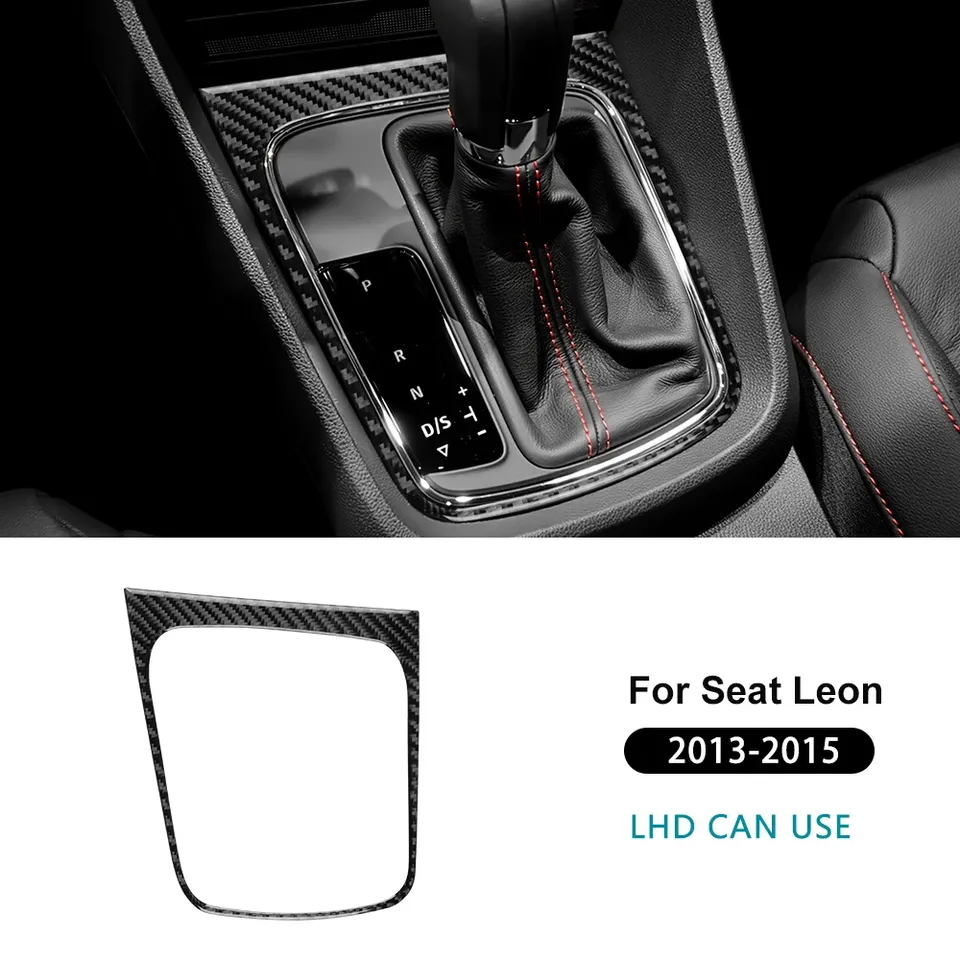 

Настоящее мягкое углеродное волокно для Seat Leon MK3 2013 2014 2015 LHD RHD Автомобильная рамка переключения передач Наклейка на панель Отделка Аксессуары для интерьера