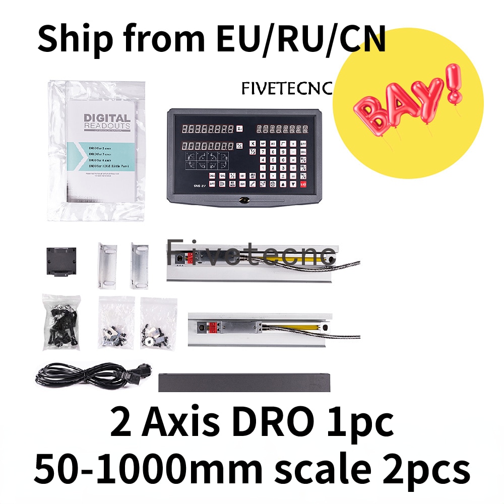 

Цифровой дисплей Fivetecnc для фрезерного станка, 2 оси, 50-1000 мм