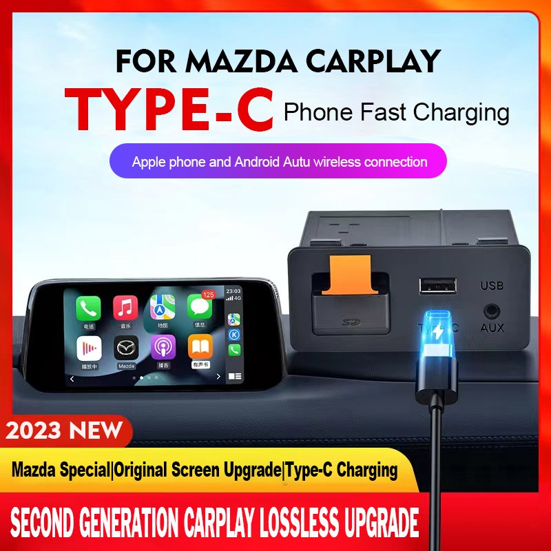 

P3.2 Type-c Зарядка CarPlay Android АВТО Беспроводная связь Часы YouTube Netflix Видео для Mazda 2 3 6 CX30 CX5 CX8 CX9 MX5
