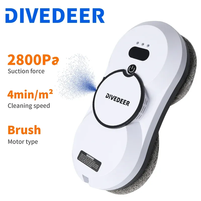 

DIVEDEER Автоматическая двусторонняя модель распыления воды, электрический очиститель окон, бытовая интеллектуальная машина для мытья стекол в одно касание
