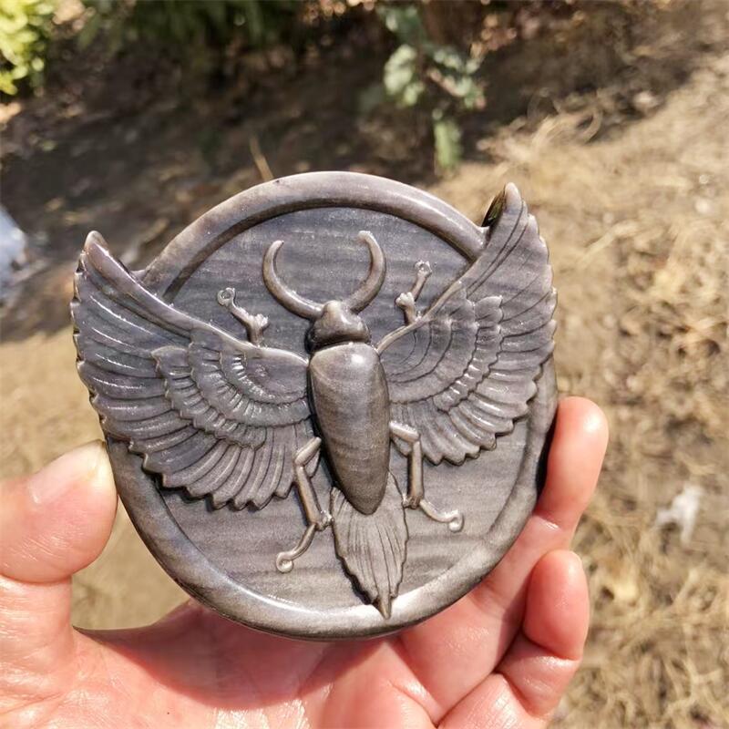 

Фигурка скарабей из обсидиана