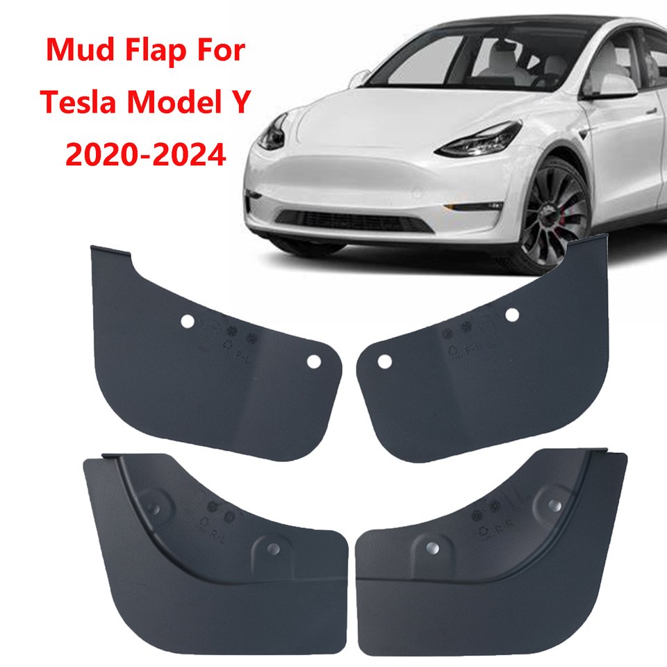 

4 шт. для Tesla Model Y 2020-2024, передние и задние брызговики из ТПЭ, брызговик на крыло, брызговик, скрытый, без сверления, 2021 2022 2023