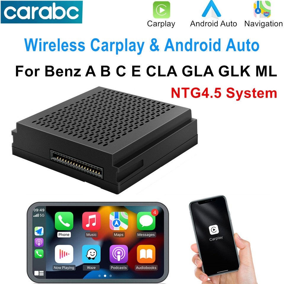 

Беспроводной CarPlay для Mercedes Benz Class ML/GL A B C E CLA GLA GLK W204 NTG 4,5 с функциями навигации Android Auto AirPlay