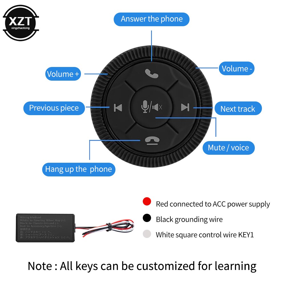 

Универсальный беспроводной Bluetooth-совместимый автомобильный руль, пульт дистанционного управления, GPS, умная кнопка, регулятор громкости, телефон, громкая связь
