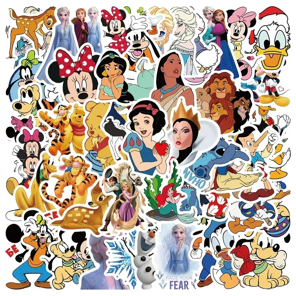 

50 шт., наклейки Disney принцессы и героев