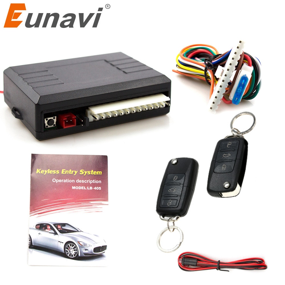 

Автомобильная сигнализация Eunavi, Универсальный центральный замок для дверей, БЕСКЛЮЧЕВОЙ светодиодный брелок