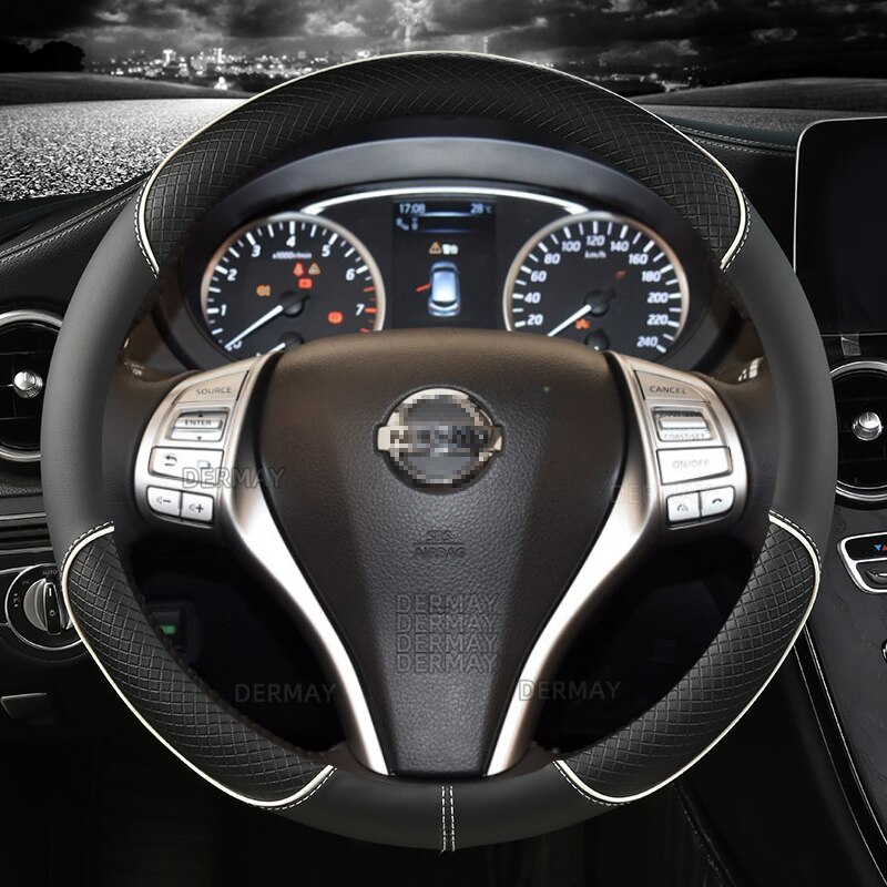 

Для Nissan Tiida C11 C12 C13 2004 ~ 2023 чехол рулевого колеса автомобиля противоскользящие автомобильные аксессуары из искусственной кожи