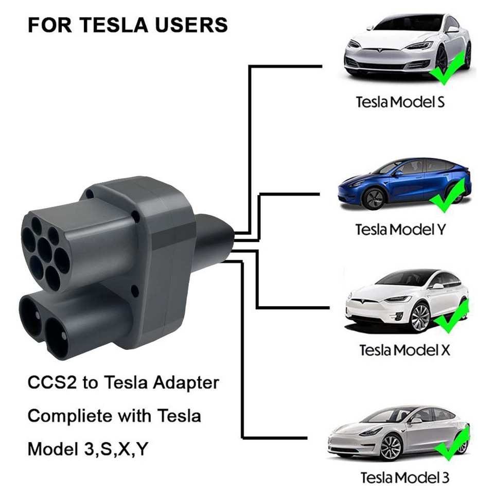 

Адаптер зарядного устройства Teschev CCS2 к Tesla EV, 250 А, 1000 В, зарядная станция постоянного тока для электромобилей CCS2 в преобразователь постоянного тока Tesla combo 2