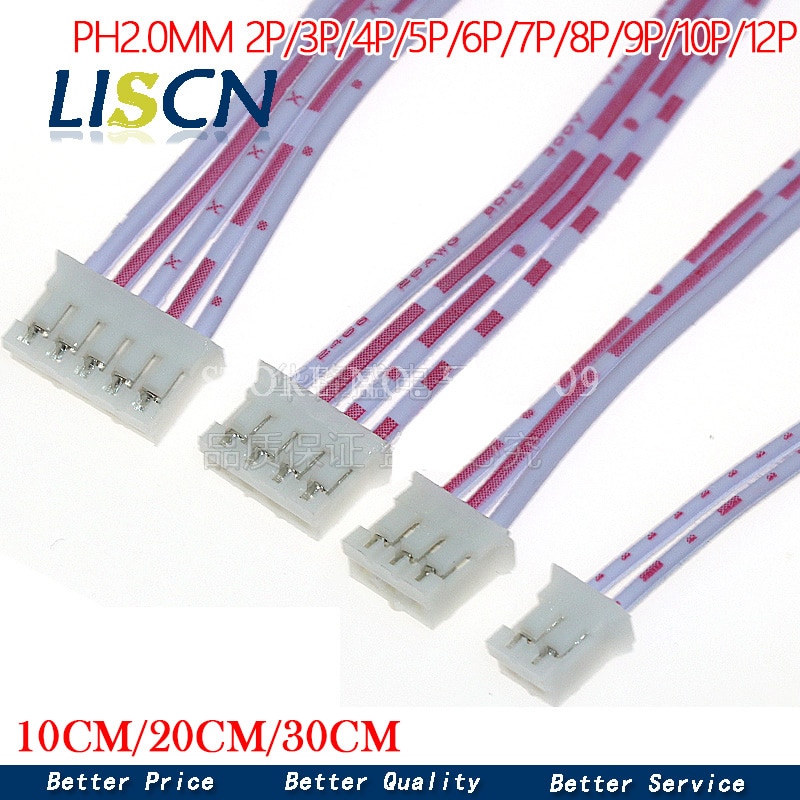 

LISCN PH2.0 соединительный кабель 10/20/30 см 2.0 JST провод 2p-12p