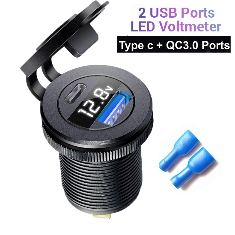 

Вольтметр цифровой автомобильный USB-разъем для автомобилей 12 В 24 В USB c qc3.0 адаптер для Audi a3 a4 a5 a6 a6 4g c7 b9 b7 q5 аксессуары