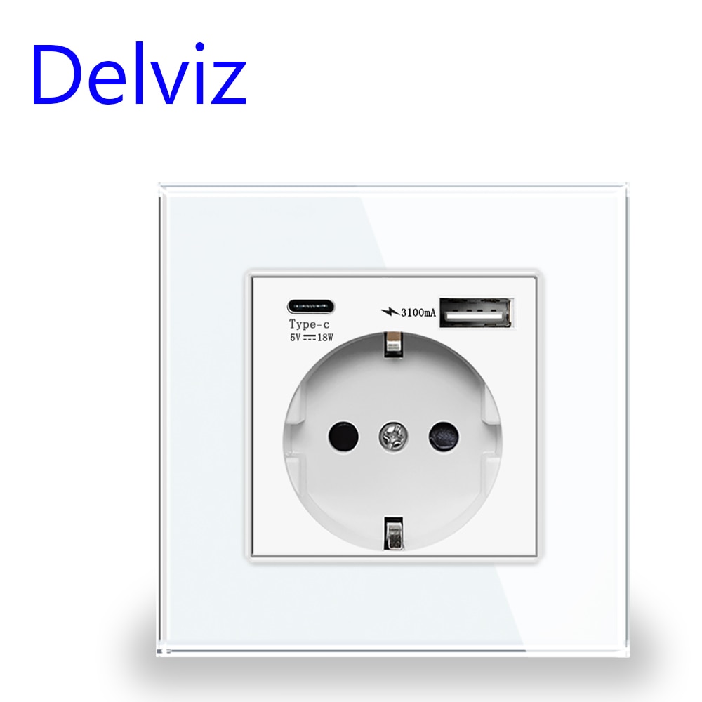 

Розетка электрическая Delviz с USB-портом и поддержкой быстрой зарядки, 16 А