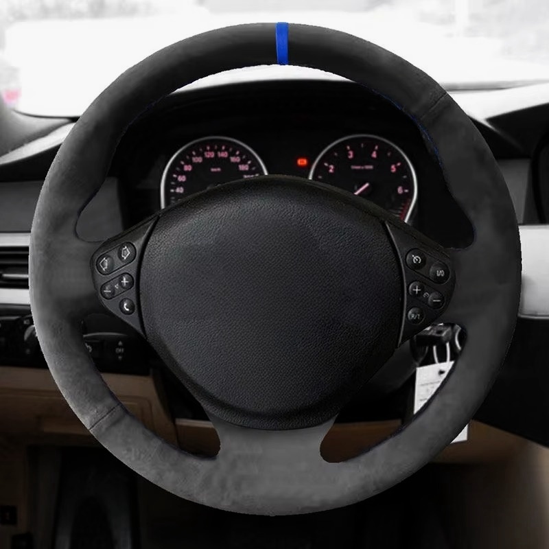 

Для BMW M Sport E36 1996-2000 E39 1995-2001 Z3 M E36/7 M3 E36 M5 E39 Замшевая кожаная отделка с ручными оплетками на чехле рулевого колеса автомобиля