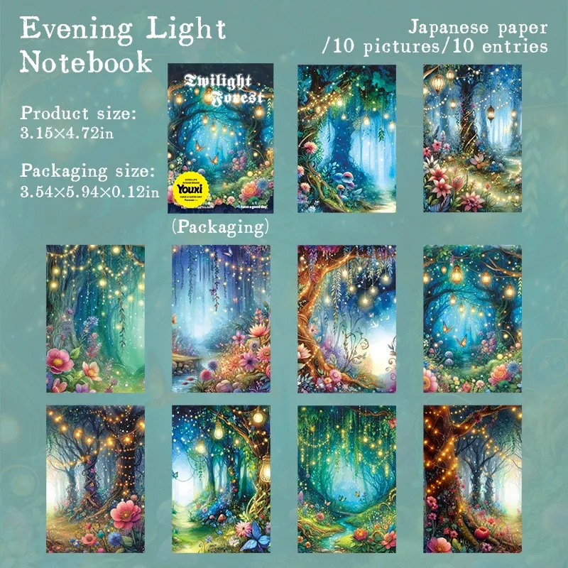 

JIANWU Twilight Forest Series, винтажные растения, волшебный свет, пейзажный материал, наклейка для коллажа, креативный журнал, канцелярские принадлежности для скрапбукинга