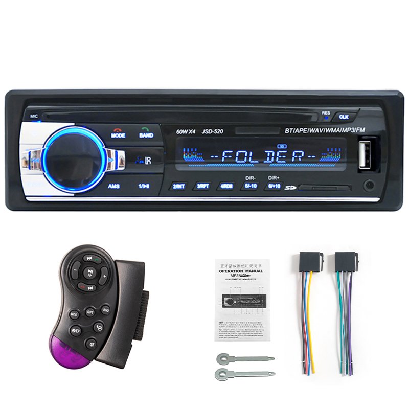 

Автомагнитола 1 din, Bluetooth, 12 В, mp3-плеер 60Wx4, FM-радио, музыка, USB, вход AUX