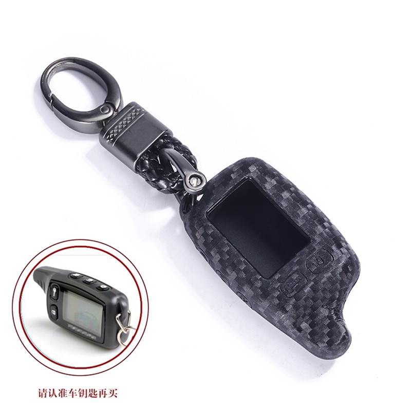 

Силиконовый чехол для ключей из углеродного волокна для Tomahawk TW9010 TW9020 TW9030 TW4000 ЖК-дисплей, двусторонний автомобильный пульт дистанционного управления