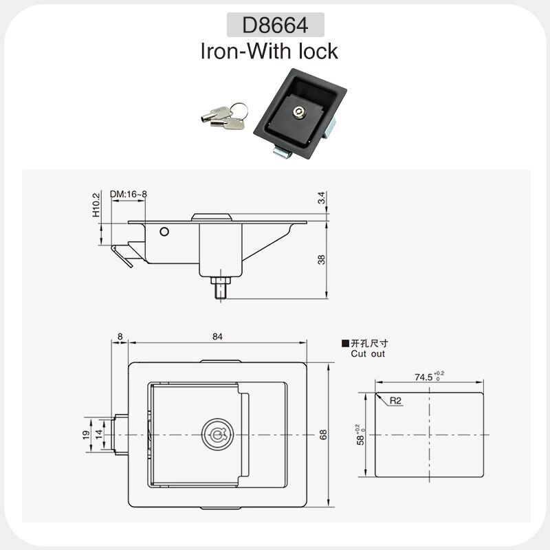

Блокировка панели тягового типа, блокировка с защелкой против столкновений, плоский небольшой ящик для инструментов из нержавеющей стали, оборудование для блокировки, промышленное оборудование