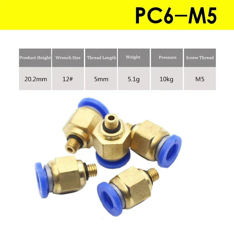 

1 шт. пневматический разъем 4, 6, 8, 10, 12 мм, шланг, трубка 1/4 дюйма, BSP 1/2 дюйма, 1/8 дюйма, 3/8 дюйма, разъем для воздушной трубы с наружной резьбой, быстроразъемное соединение, латунь Fi