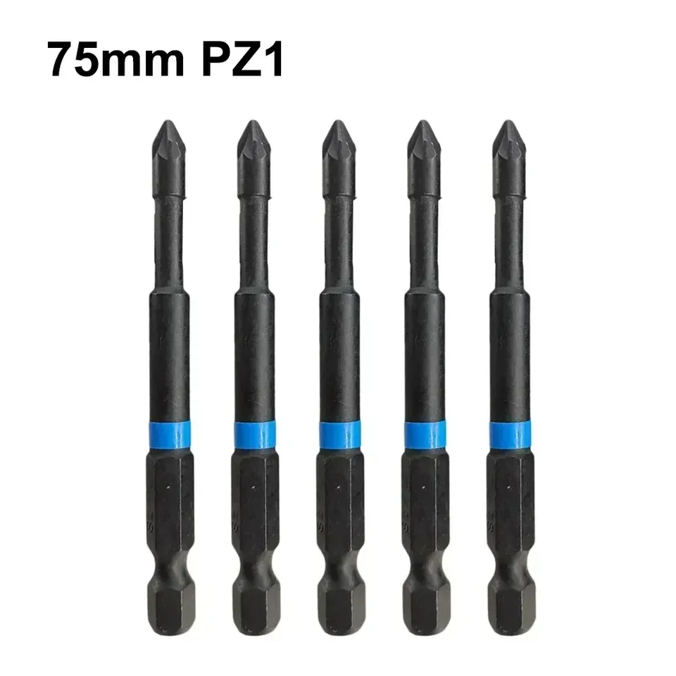 

5 шт. отвертки PZ1 PZ2 PZ3 75 мм набор 1/4 дюйма с шестигранным хвостовиком Нескользящая магнитная отвертка сверло ручные инструменты