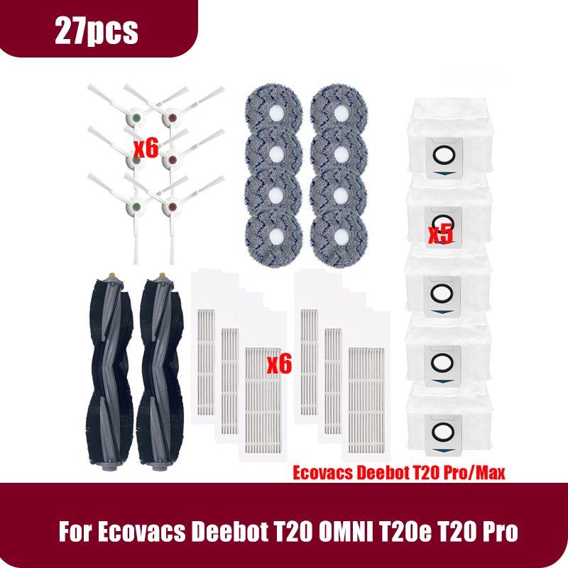

Ecovacs Deebot T20 OMNI T20e T20 Pro робот-пылесос, аксессуары, основная боковая щетка, швабра, фильтр, мешок для пыли, запасные части