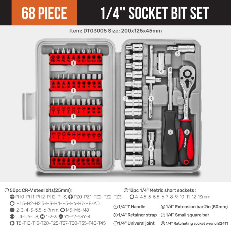 

Набор торцевых ключей Hi-Spec 68 шт.