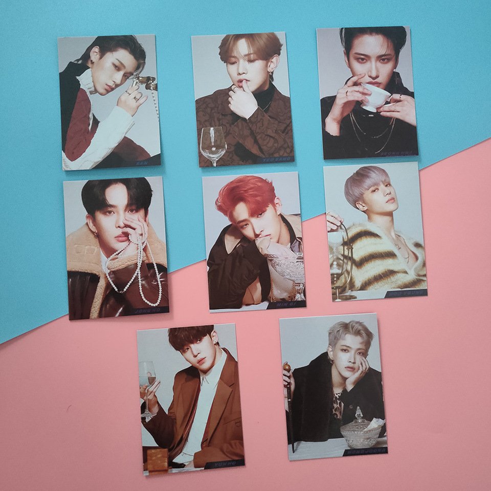 

8 шт./компл. ATEEZ Idol Boy, новый альбом THE WORLD FIN WILL Lomo Cards HD Printd Photo Cards Seonghwa Yunho Jongho San Fans Gifts