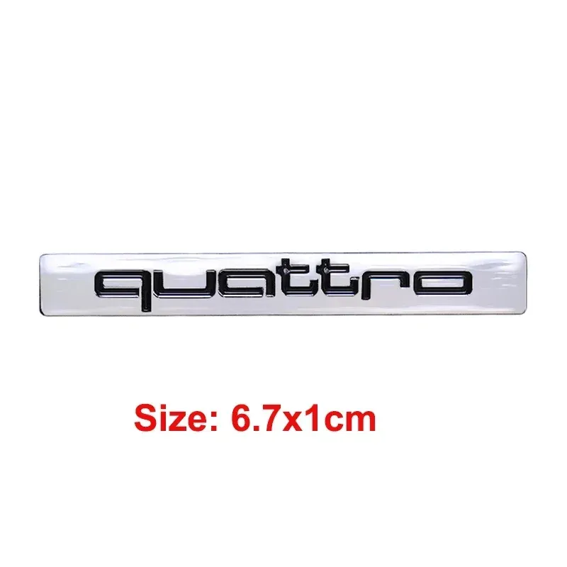

Наклейки для Audi Quattro с логотипом A3 A4 A8 Q3 S3 S5 RS6 RS7 S7 S6 A6 ABS, значок на боковую часть автомобиля, эмблема на задний багажник, наклейка, аксессуары