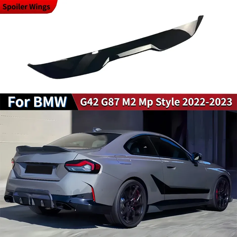 

Для BMW G42 G87 M2 220i 230i M235i M240i Mp Style 2022-2023 Автомобильный задний спойлер Крылья купе внешние кузова наборы глянцевый черный