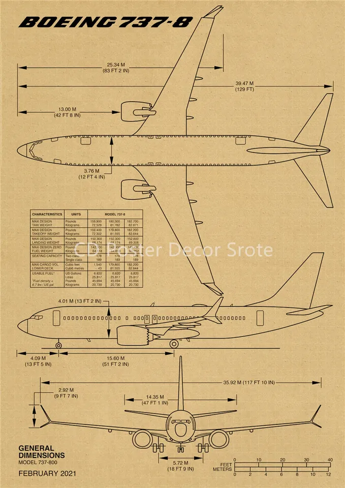 

Винтажный постер авиаконструкции Boeing А3