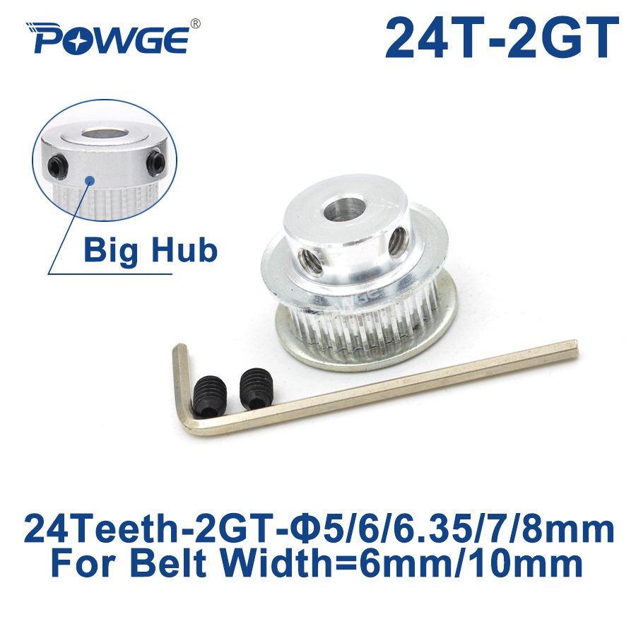 

Зубчатый шкив ГРМ POWGE GT с 24 зубьями, 2 м, 2 Гт, отверстие 5/6/6, 35/7/8 мм для GT2, открытый синхронный ремень, ширина 6/10 мм, маленький задний фонарь, 24 зубца, 24 т