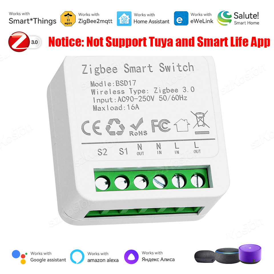 

eWeLink Mini ZigBee3.0 умный двухклавишный выключатель