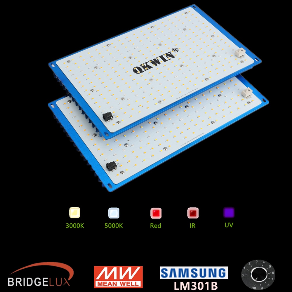 

QKWIN 240W Led Grow Lighting hydroponics Full Spectrum Samsung LM301B 2.9Umol/J bead DIY with red light on/off switch